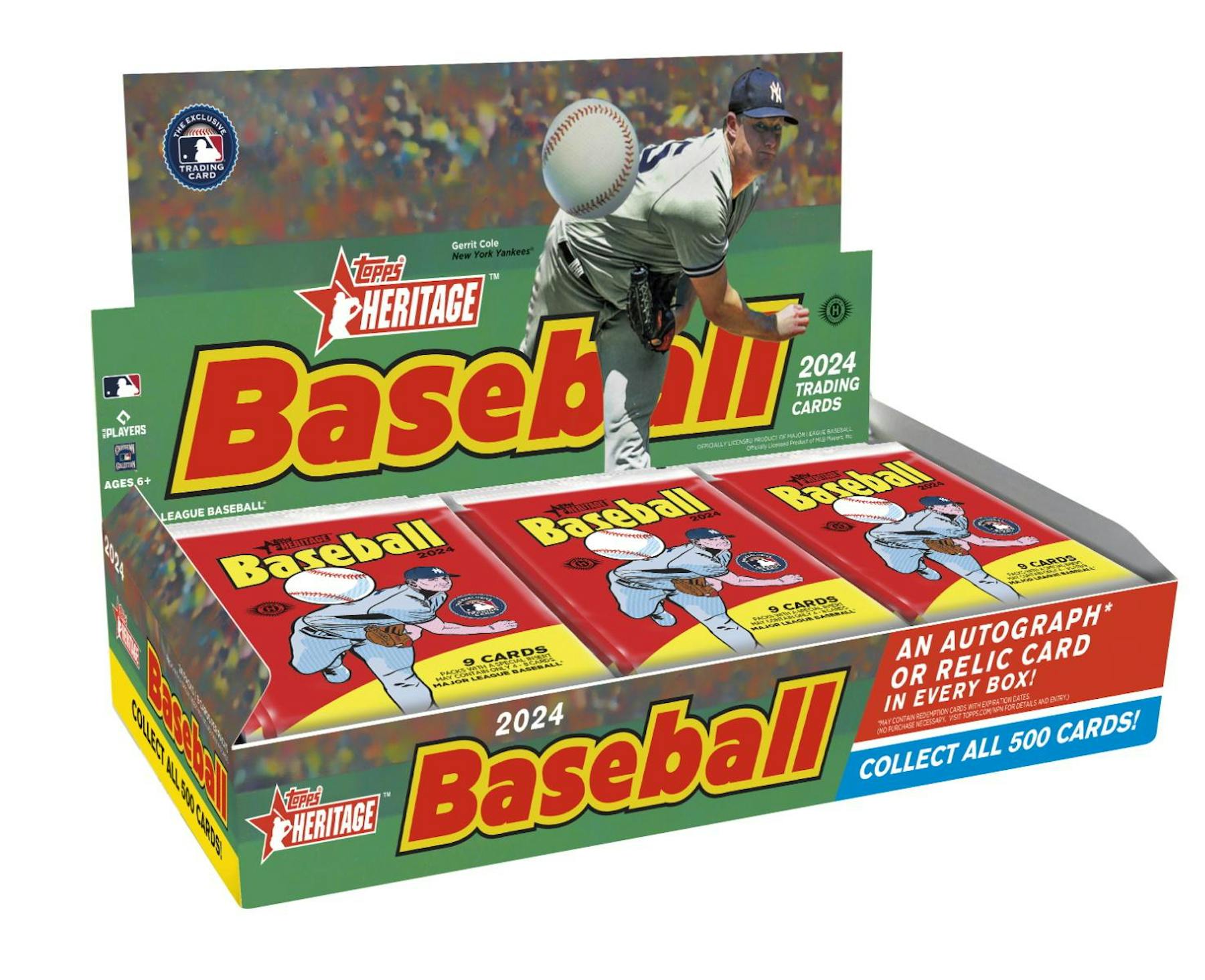 4 Pack Lot of 2024 Topps Heritage Baseball Hobby (4 Packs) - MLB hobby