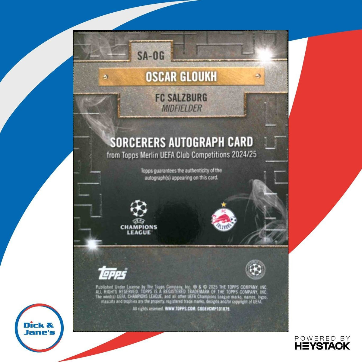 2024-25 Topps Merlin Chrome Oscar Gloukh Sorcerers Auto FC Salzburg