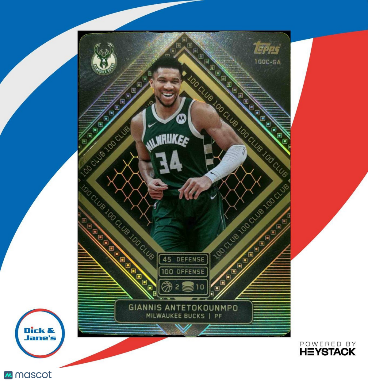 2025-26 Topps Match Attax Giannis Antetokounmpo 100 Club Milwaukee Bucks
