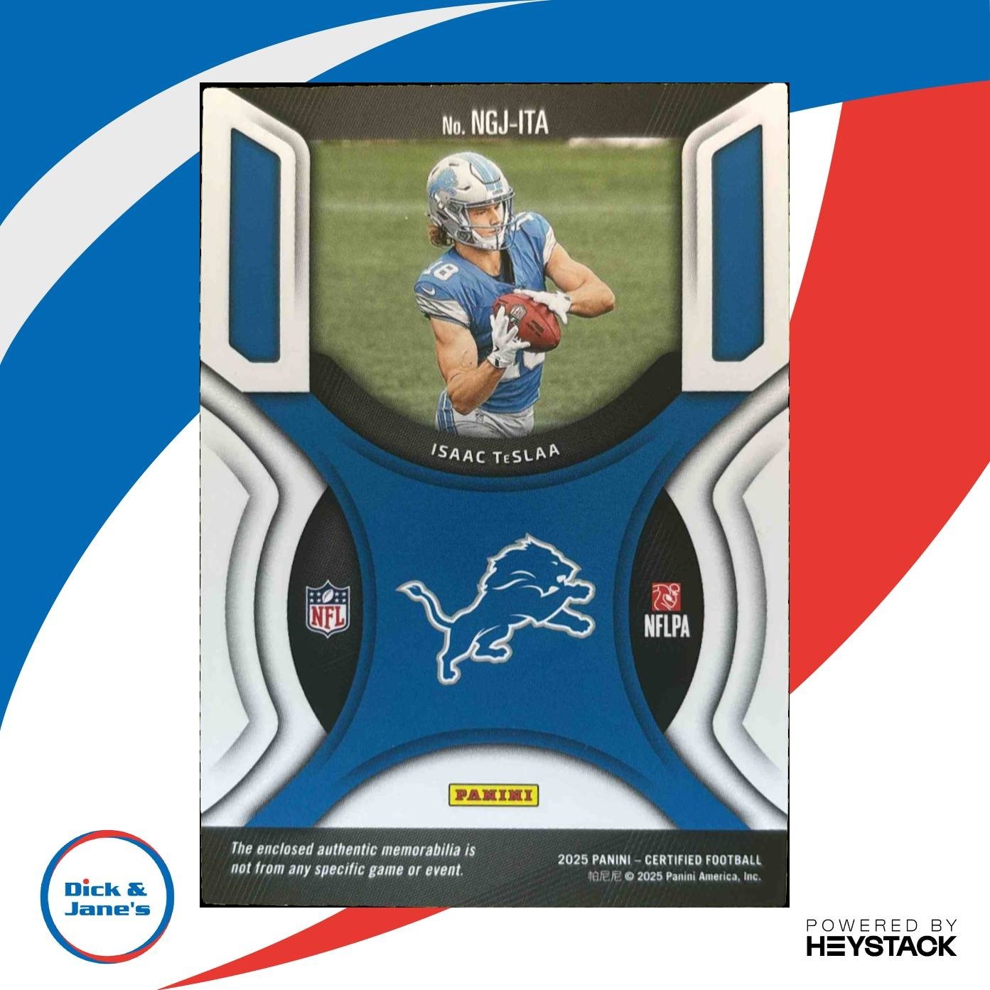 2025 Panini Certified Isaac TeSlaa New Generation Jerseys Mirror Gold /10 Lions
