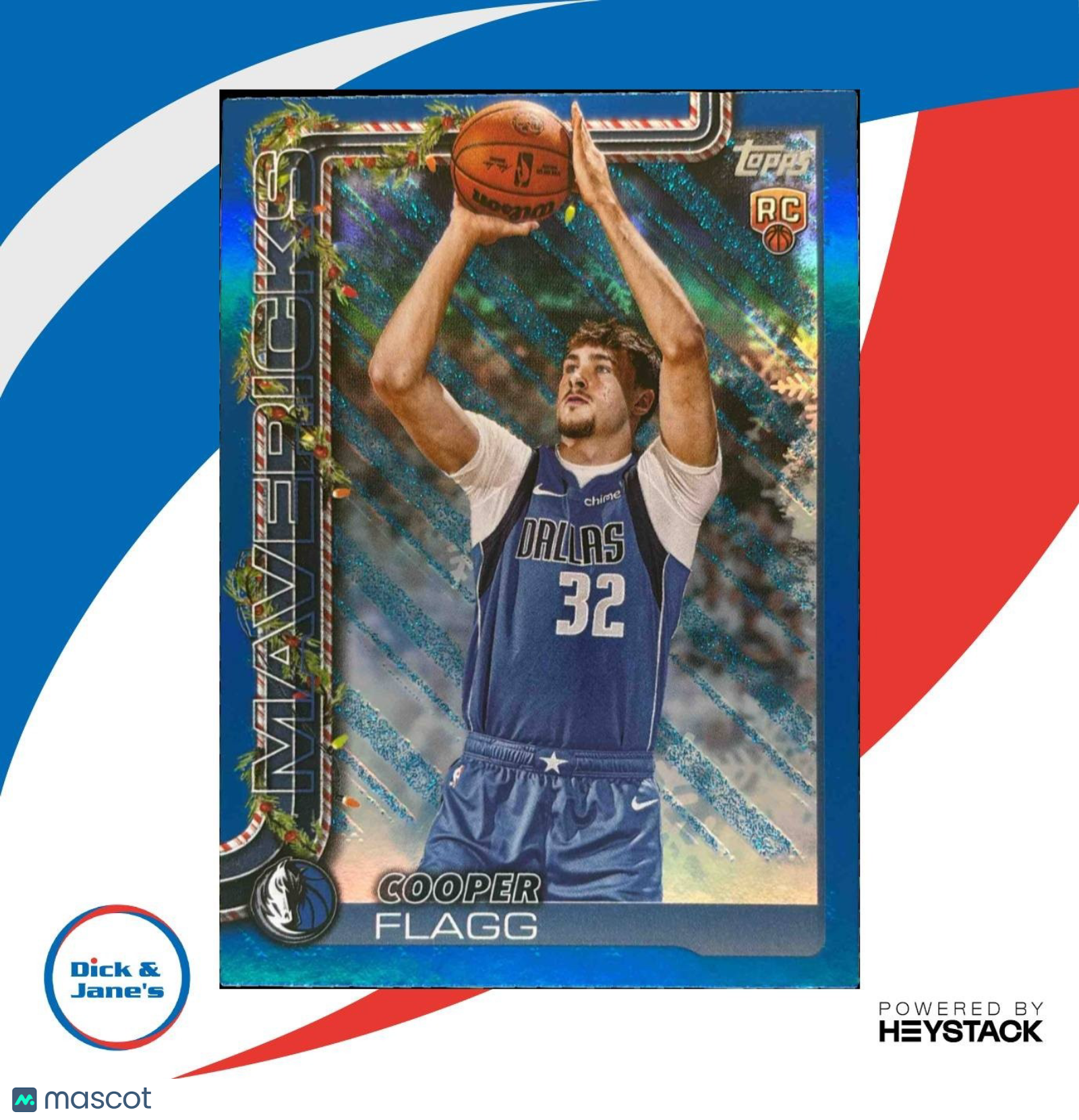 2025-26 Topps Holiday Cooper Flagg Blue Metallic Glitter #H161 RC Mavericks