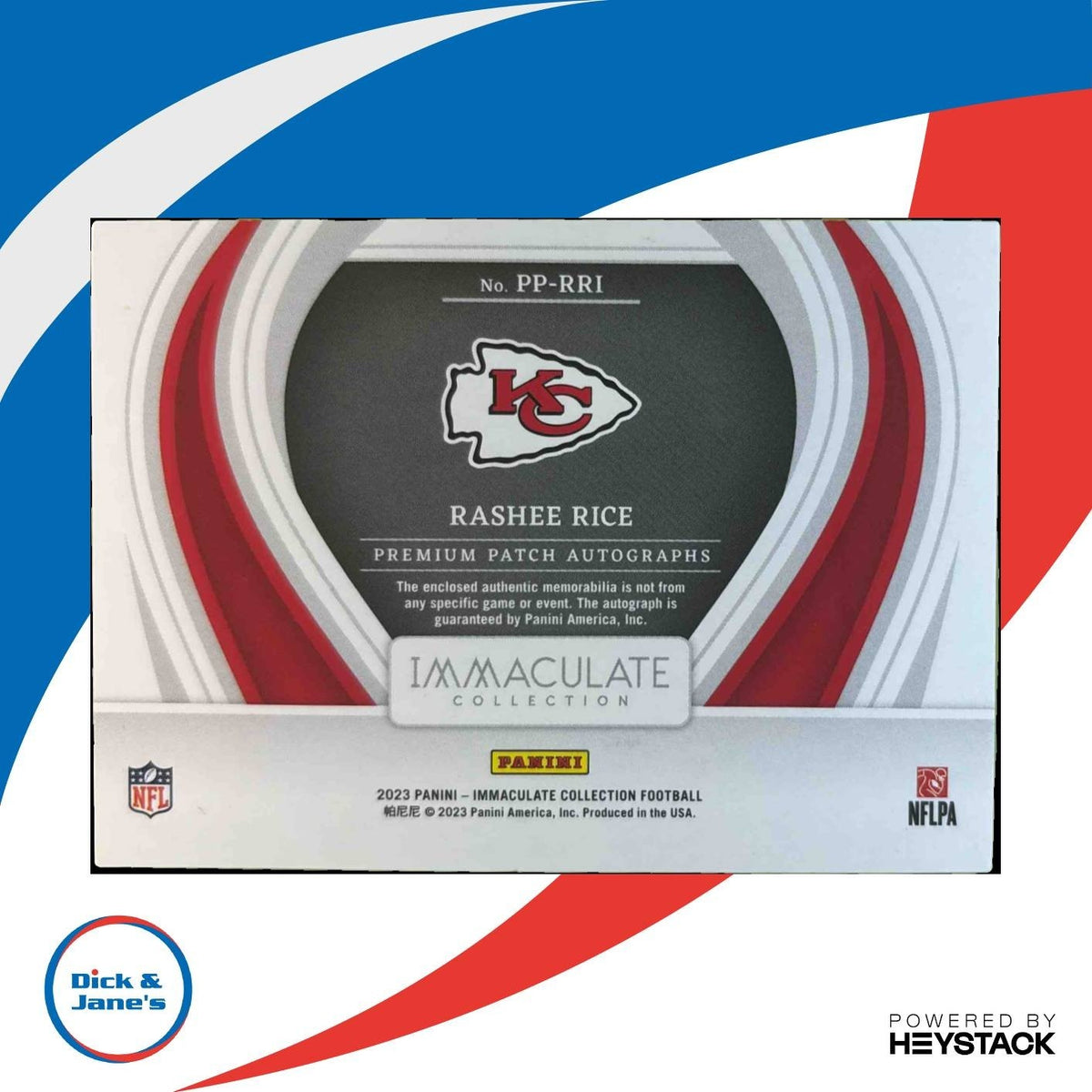 2023 Panini Immaculate Collection Rashee Rice /99 MEM Auto Jumbo RC Chiefs
