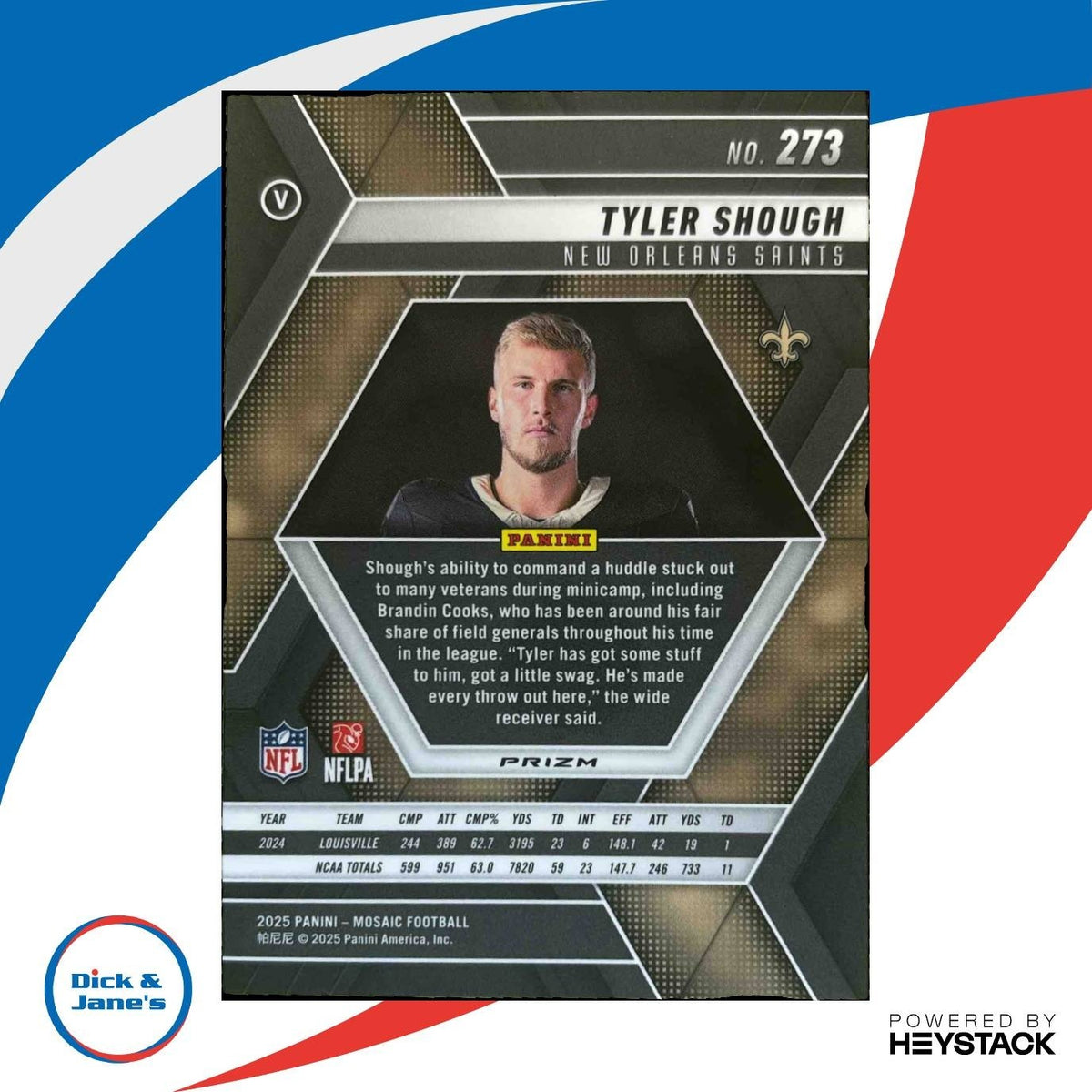 2025 Panini Mosaic Tyler Shough Rookie Variation Purple Scope #273 RC Saints