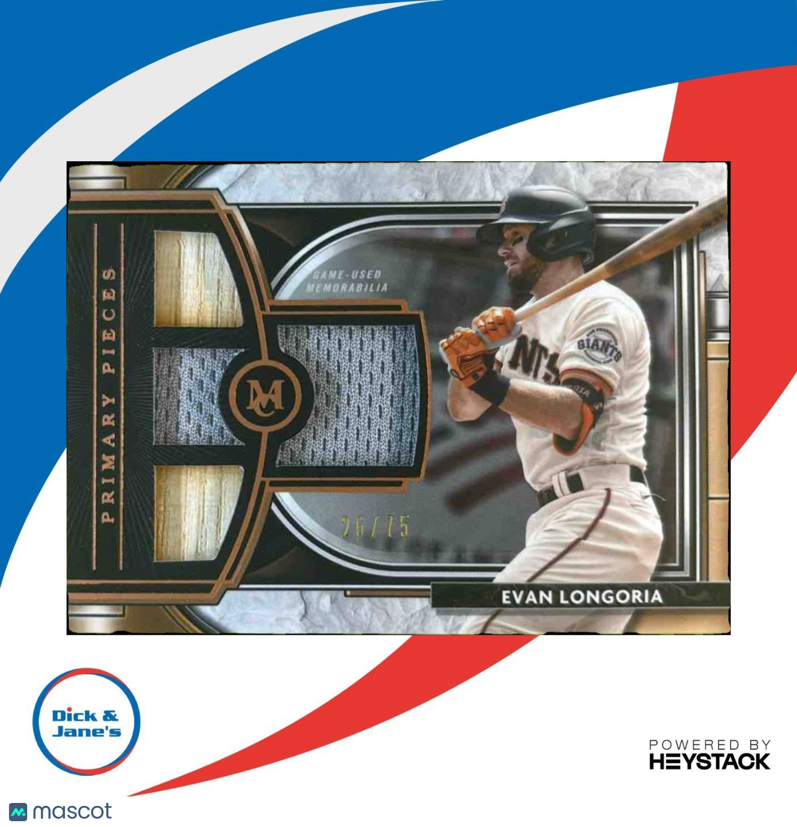 2021 Topps Museum Collection Evan Longoria Quad Relics /75 San Francisco Giants