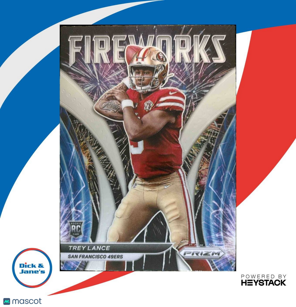 2021 Panini Prizm Trey Lance Fireworks #F-23 RC San Francisco 49ers