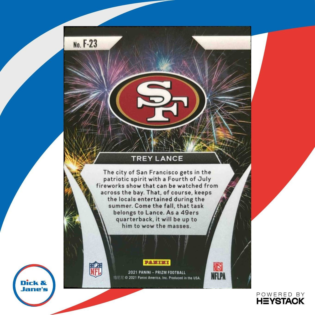 2021 Panini Prizm Trey Lance Fireworks #F-23 RC San Francisco 49ers