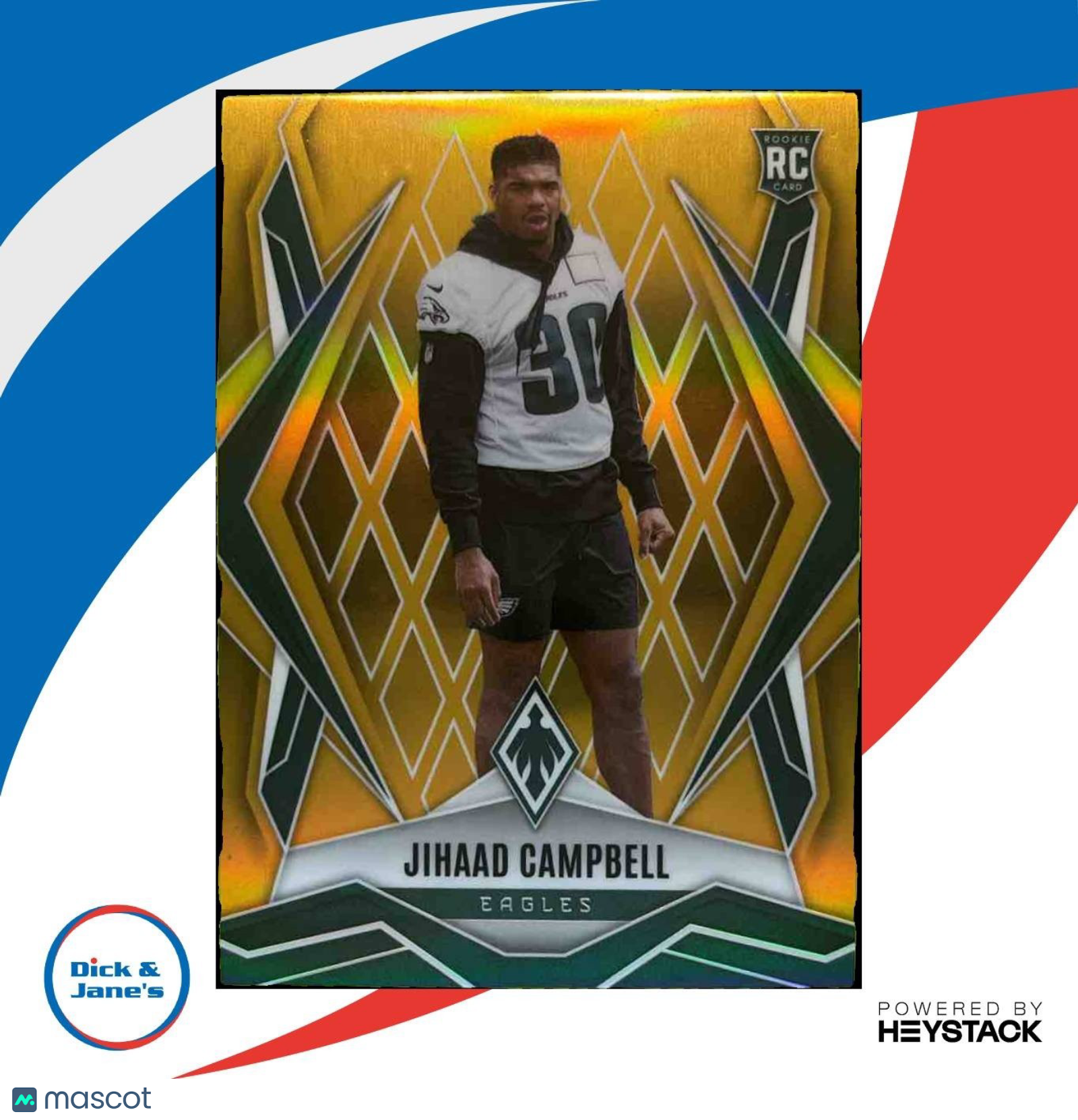2025 Panini Phoenix Jihaad Campbell Gold 6/10 #235 RC Philadelphia Eagles