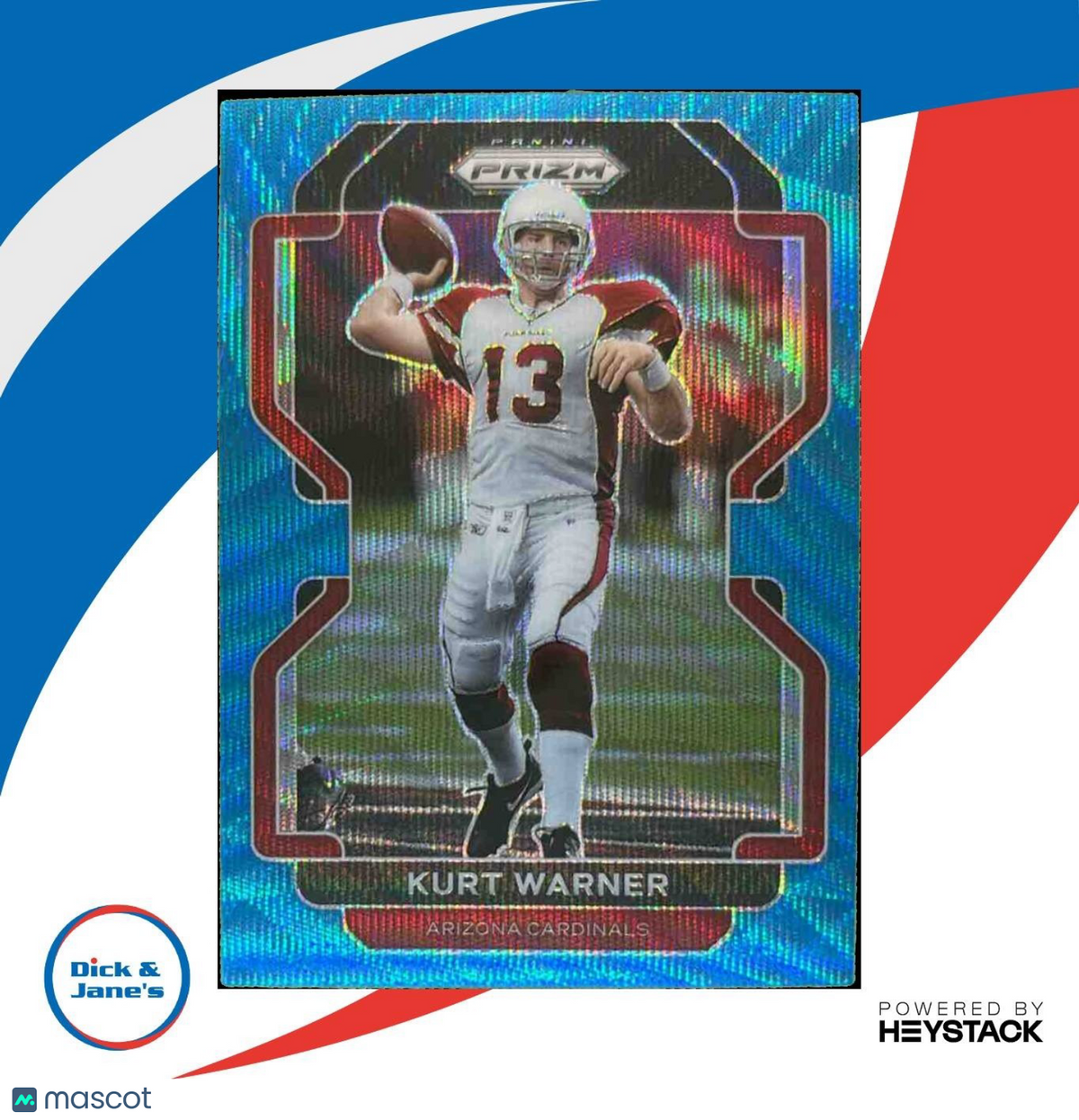 2021 Panini Prizm Kurt Warner Blue Wave 82/199 #82 Arizona Cardinals