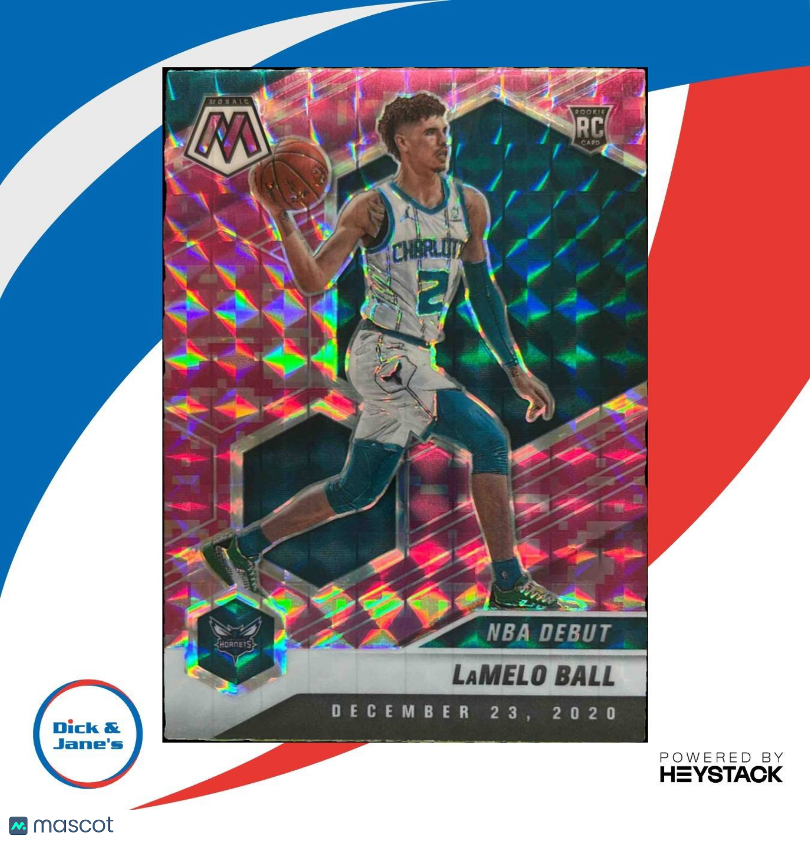 2020-21 Panini Mosaic LaMelo Ball Camo Pink #262 NBA Debut RC Charlotte Hornets