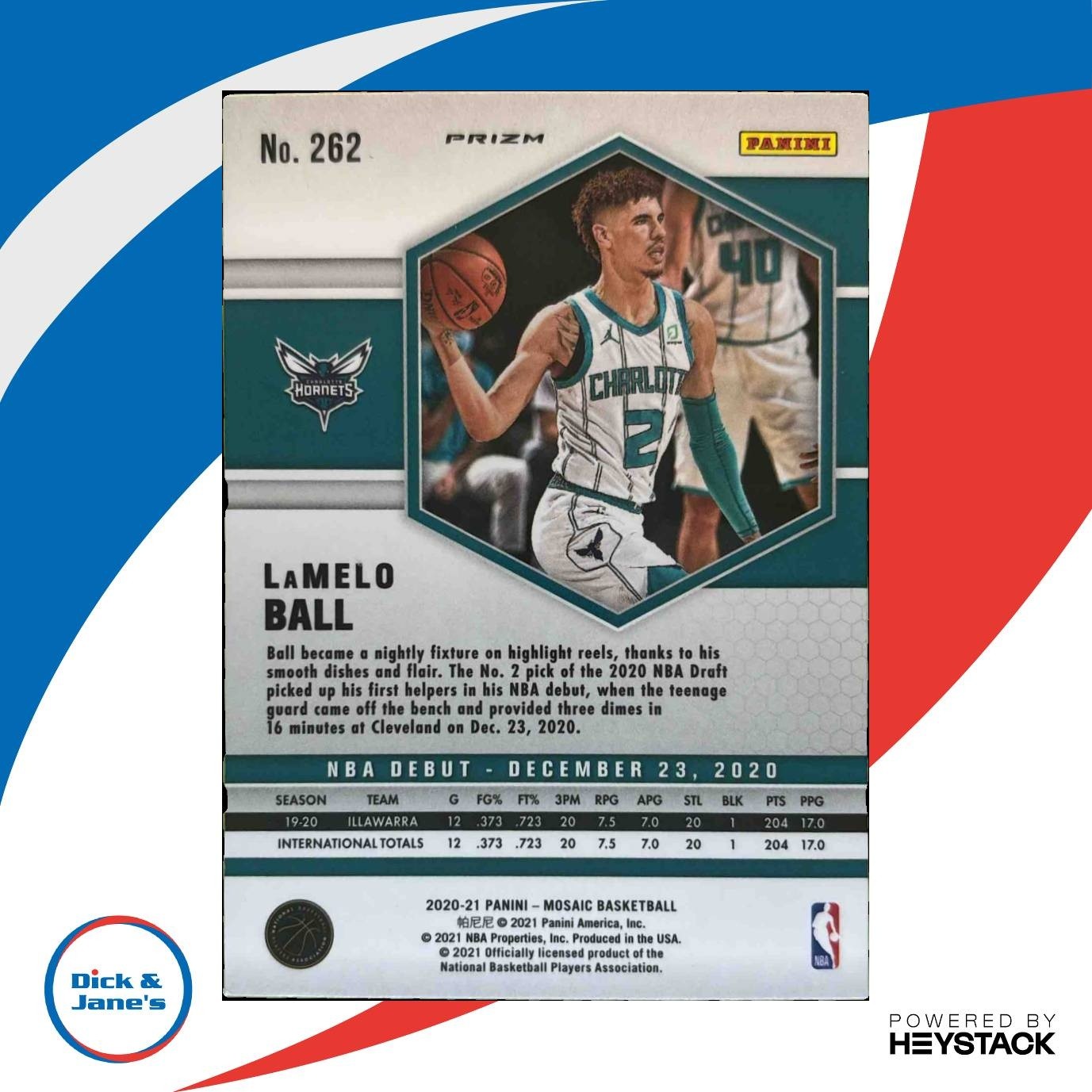2020-21 Panini Mosaic LaMelo Ball Camo Pink #262 NBA Debut RC Charlotte Hornets