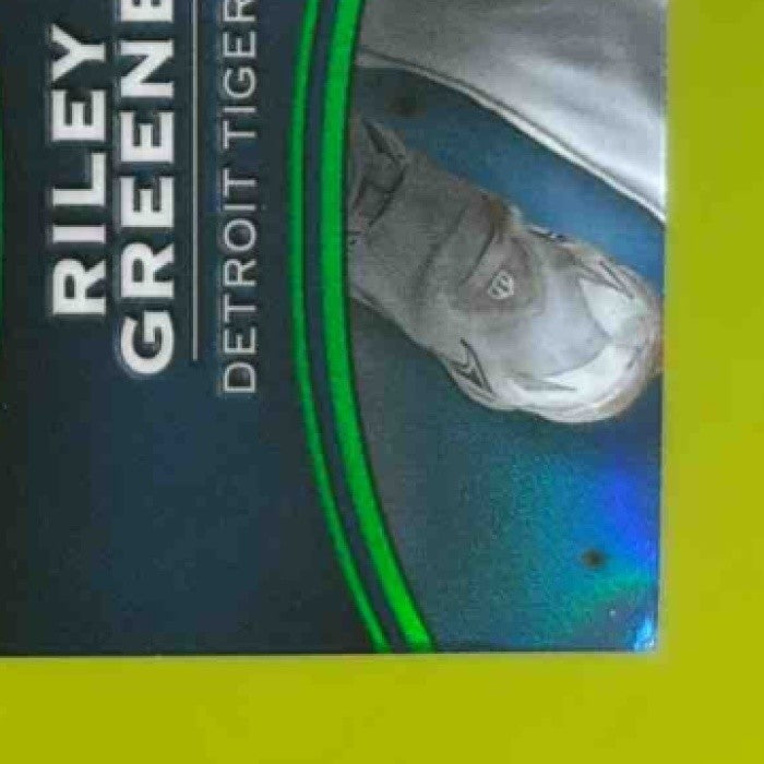 2025 Topps Tribute Riley Greene Stamp of Approval Green /99 Detroit Tigers