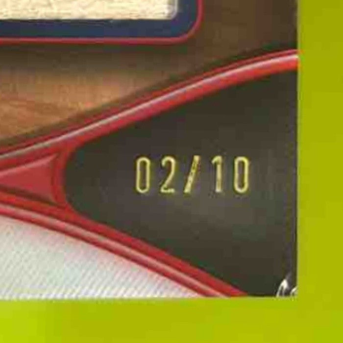 2025 Topps Tribute Ozzie Albies Triple Relics Red 2/10 Atlanta Braves
