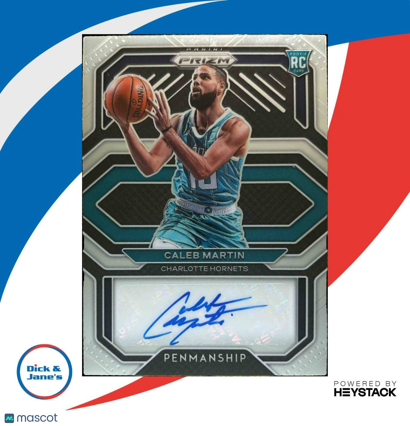 2020-21 Panini Prizm Caleb Martin Rookie Penmanship Auto RC Charlotte Hornets