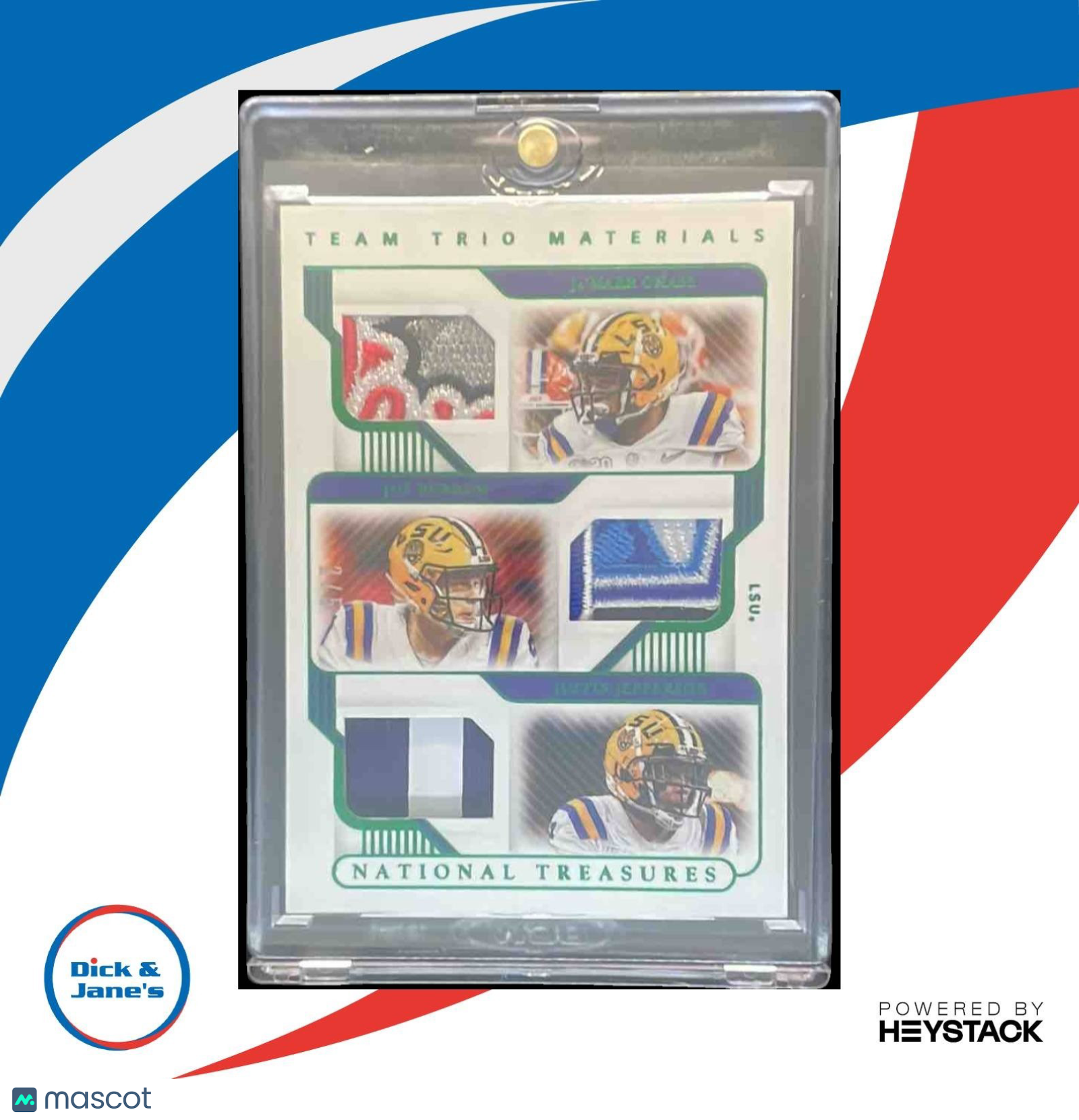 2021 National Treasures Collegiate Chase Justin Jefferson Burrow Trio Emerald /5