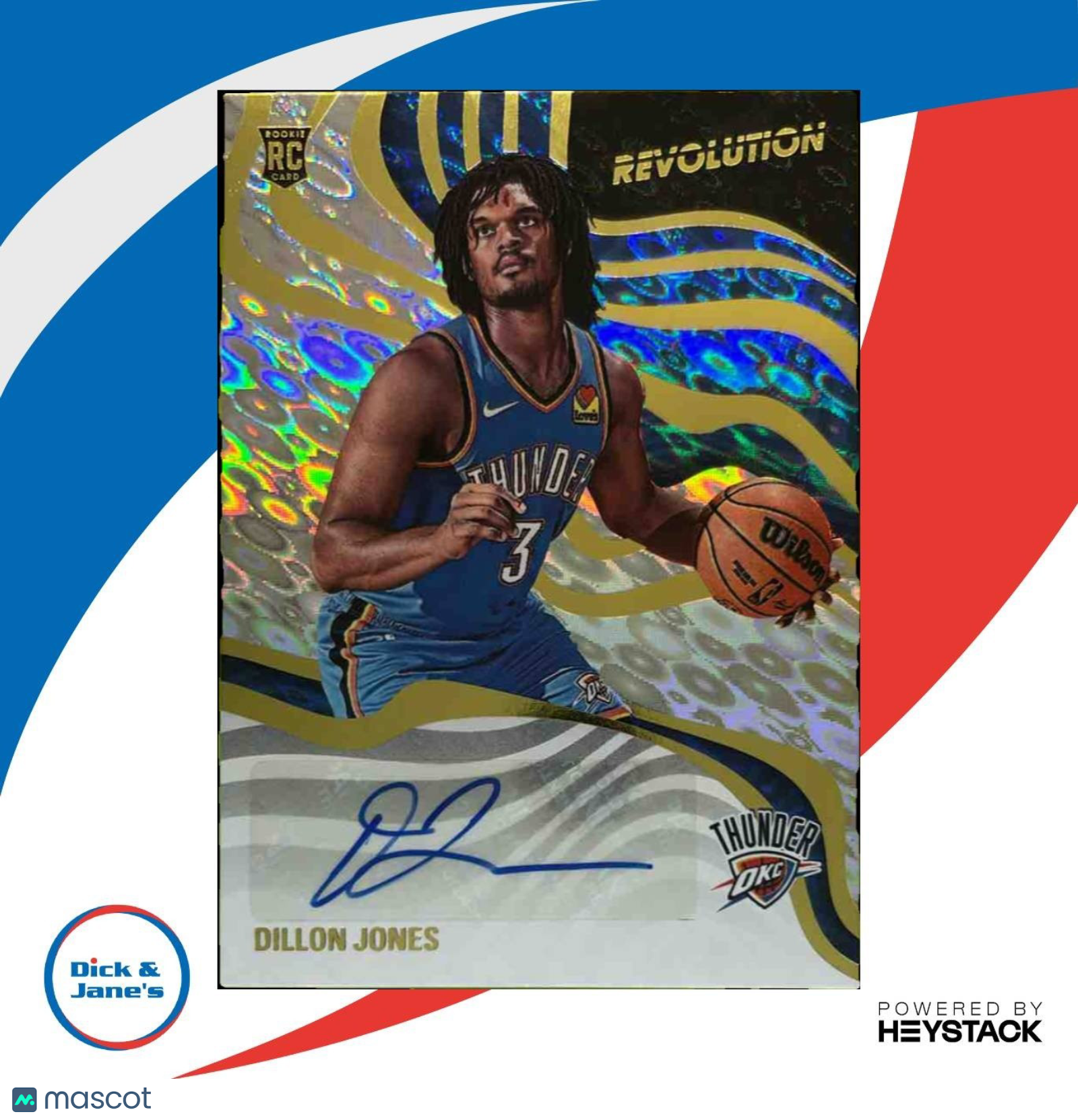 2024-25 Panini Revolution Dillon Jones Signatures RC Auto Oklahoma City Thunder