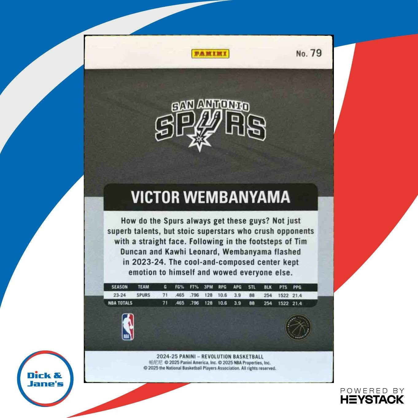 2024-25 Panini Revolution Victor Wembanyama #79 San Antonio Spurs
