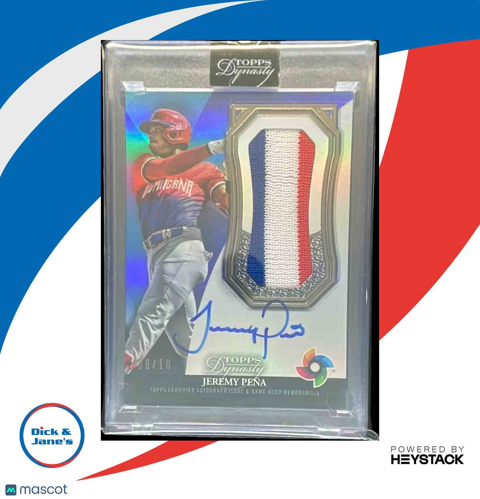 2023 Topps Dynasty Jeremy Pena Auto Patch Design Variations 8/10 Houston Astros