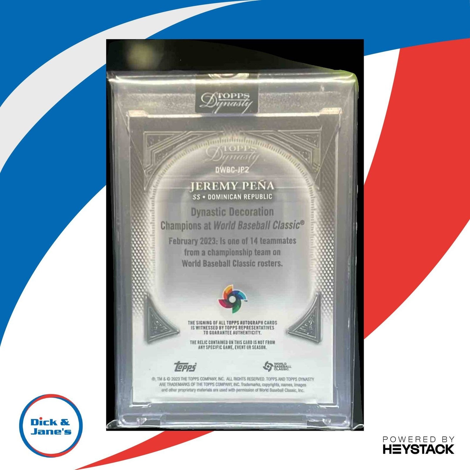 2023 Topps Dynasty Jeremy Pena Auto Patch Design Variations 8/10 Houston Astros