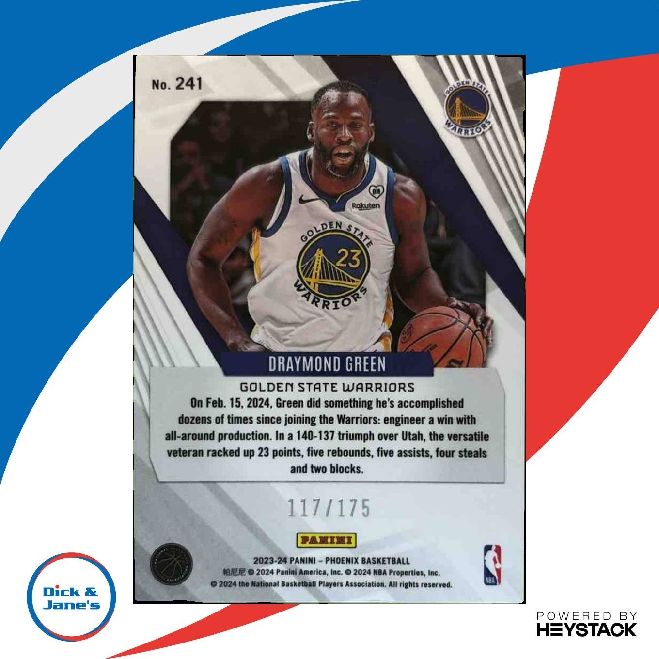 2023-24 Panini Phoenix Draymond Green Yellow Ice /175 #241 Golden State Warriors