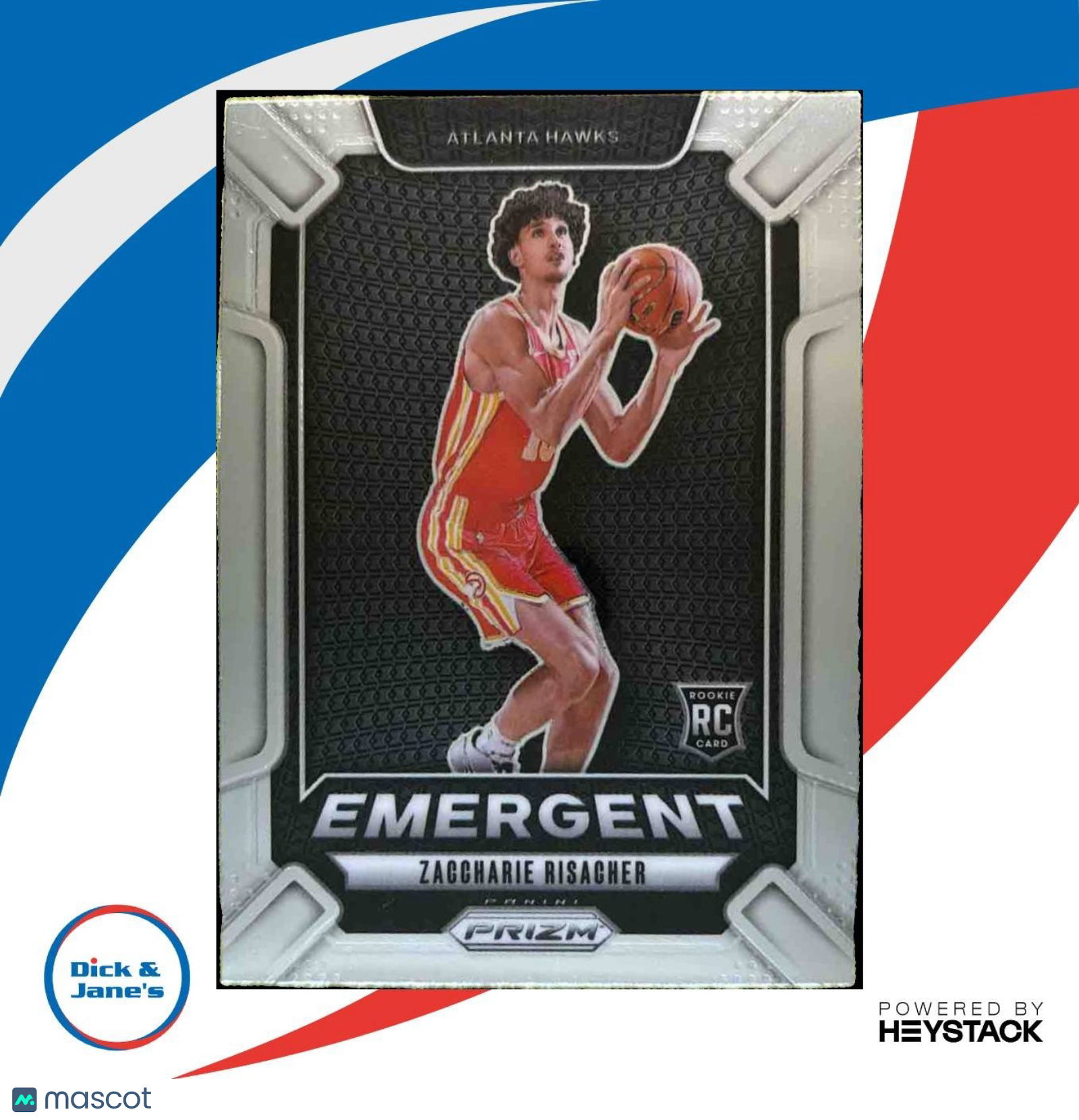 2024-25 Panini Prizm Zaccharie Risacher Emergent #6 RC Atlanta Hawks
