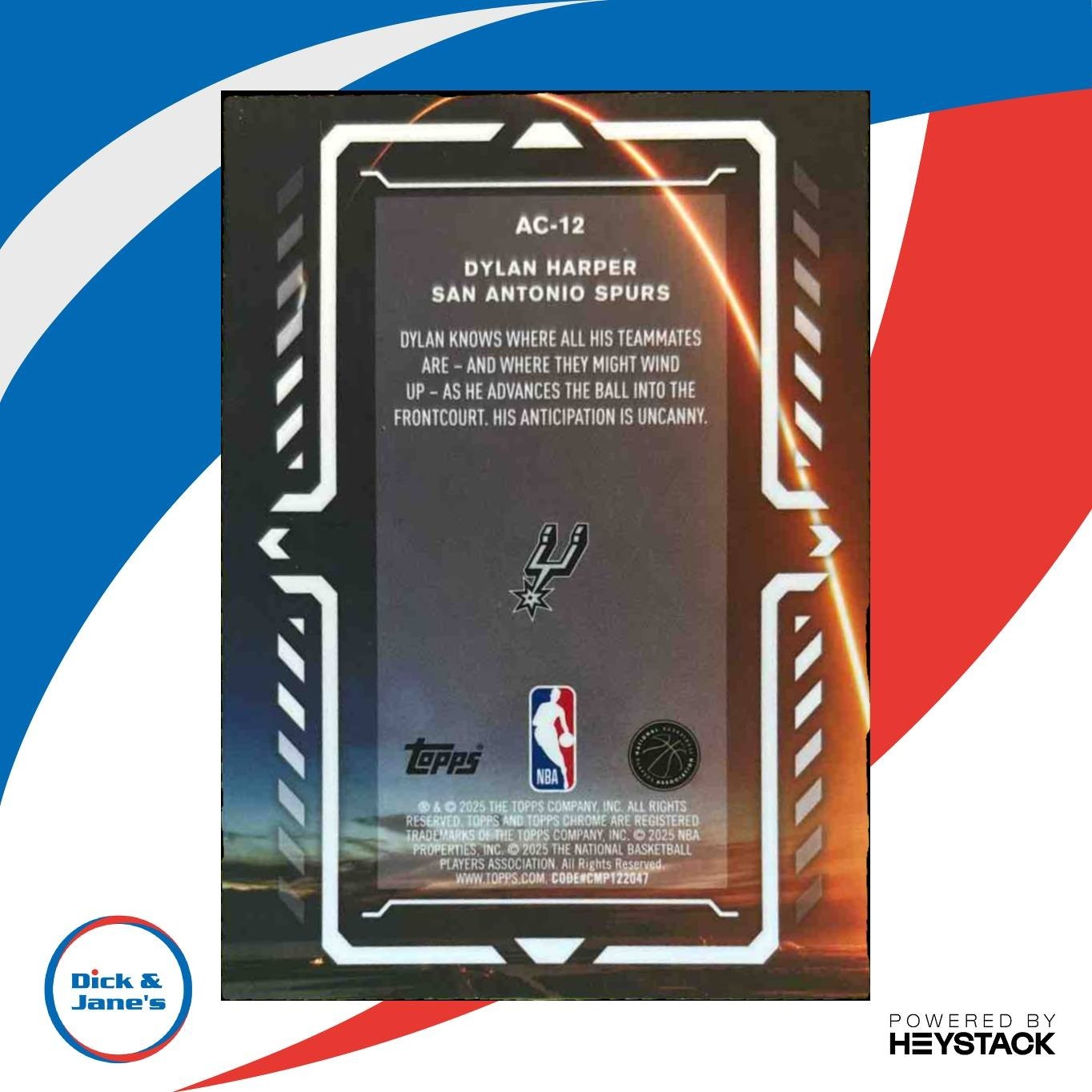 2025-26 Topps Chrome Dylan Harper Activators RC San Antonio Spurs