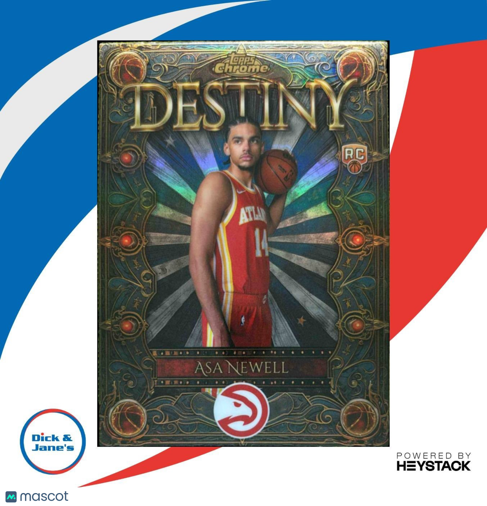 2025-26 Topps Chrome Asa Newell Destiny Refractor #D-19 RC Atlanta Hawks