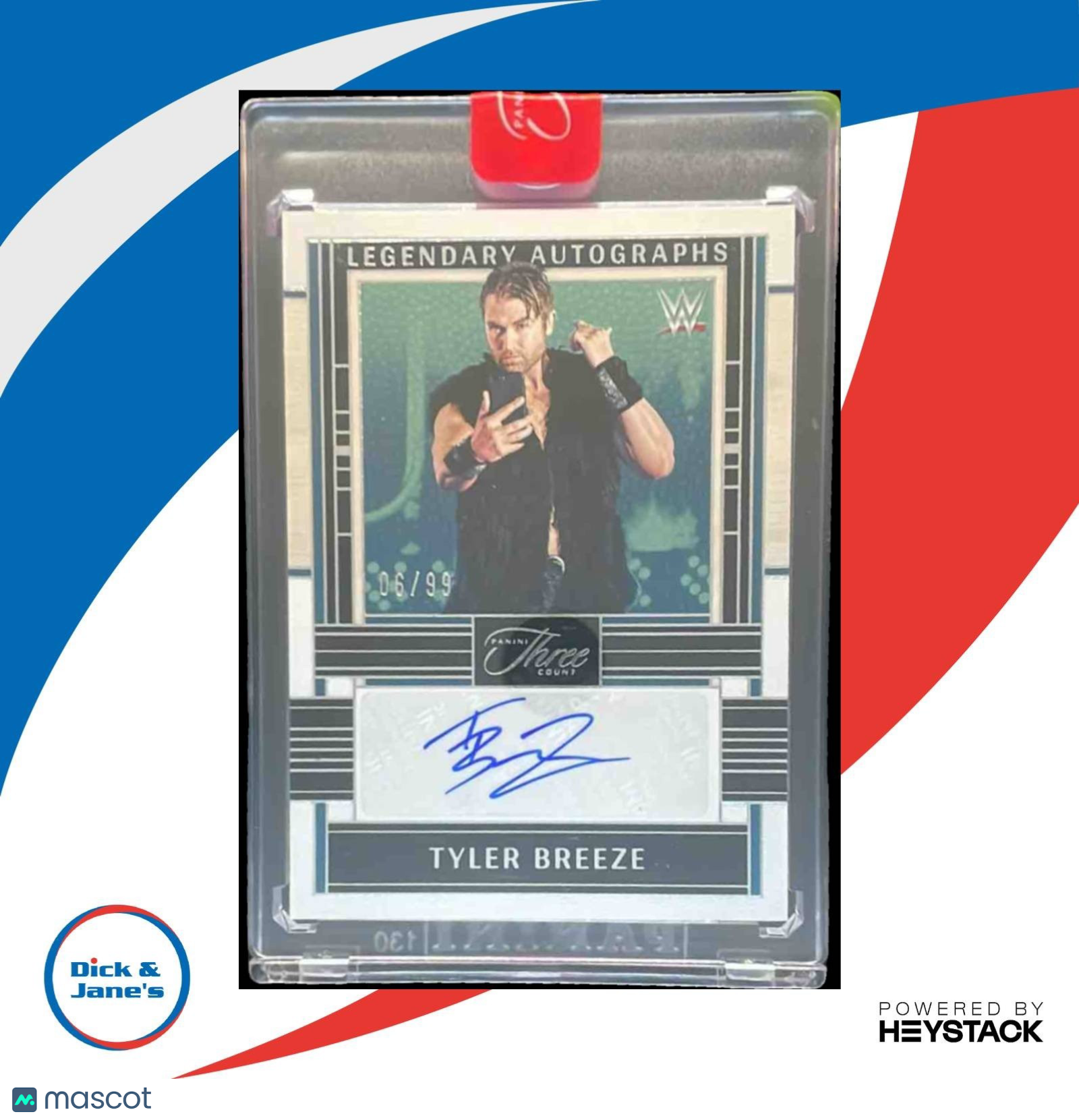 2024 Panini Three Count WWE Tyler Breeze Legendary Auto /99 #LA-TBZ