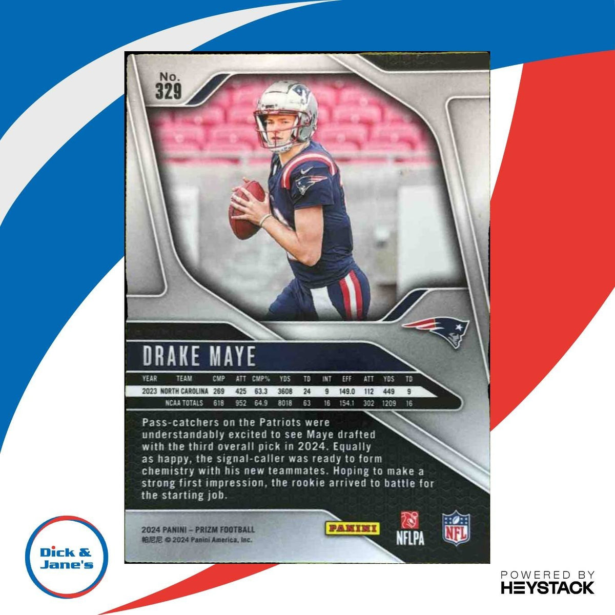 2024 Panini Prizm Drake Maye RC New England Patriots