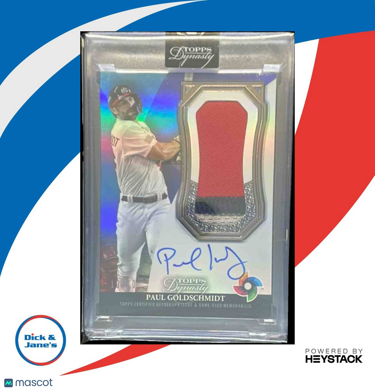 2023 Topps Dynasty Paul Goldschmidt World Baseball Classic Auto Patch 10/10 USA