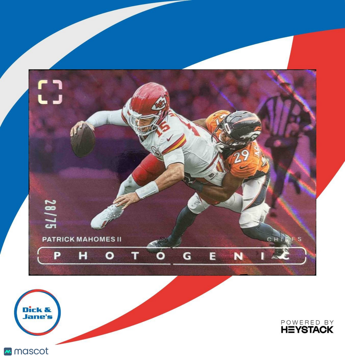 2024 Panini Photogenic Patrick Mahomes II Purple 28/75 #20 Kansas City Chiefs