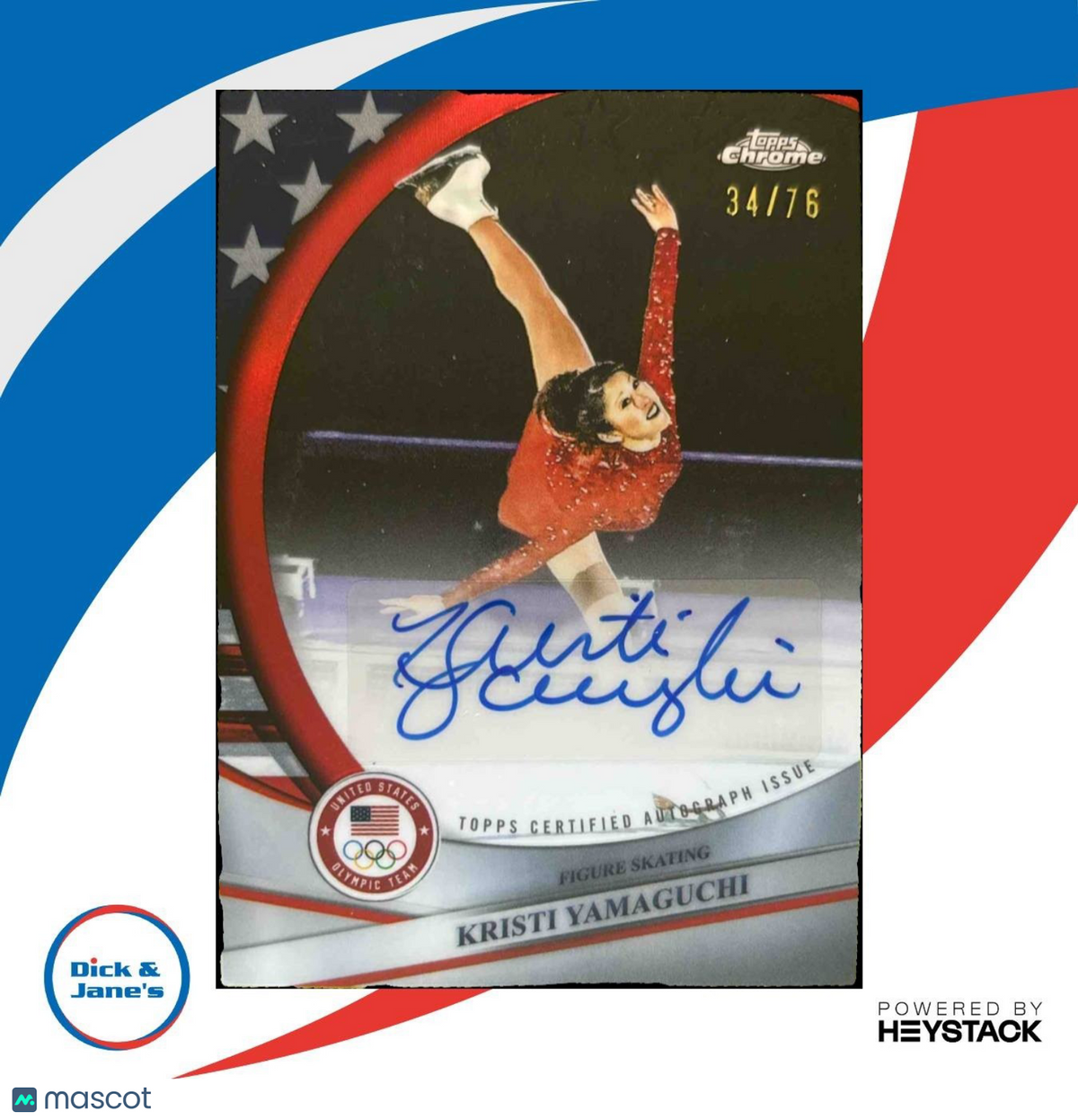 2026 Topps Chrome Kristi Yamaguchi Auto USA Flag /76