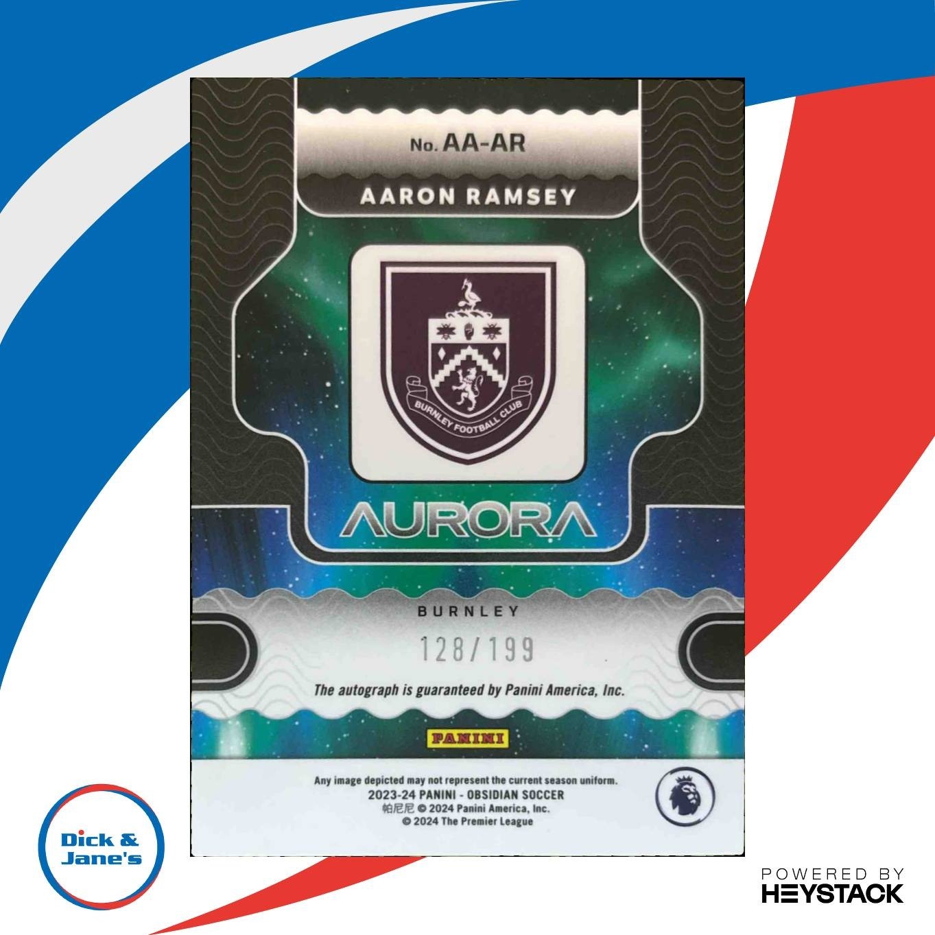 2023-24 Panini Obsidian Aaron Ramsey Aurora Auto 128/199 #AA-AR Burnley