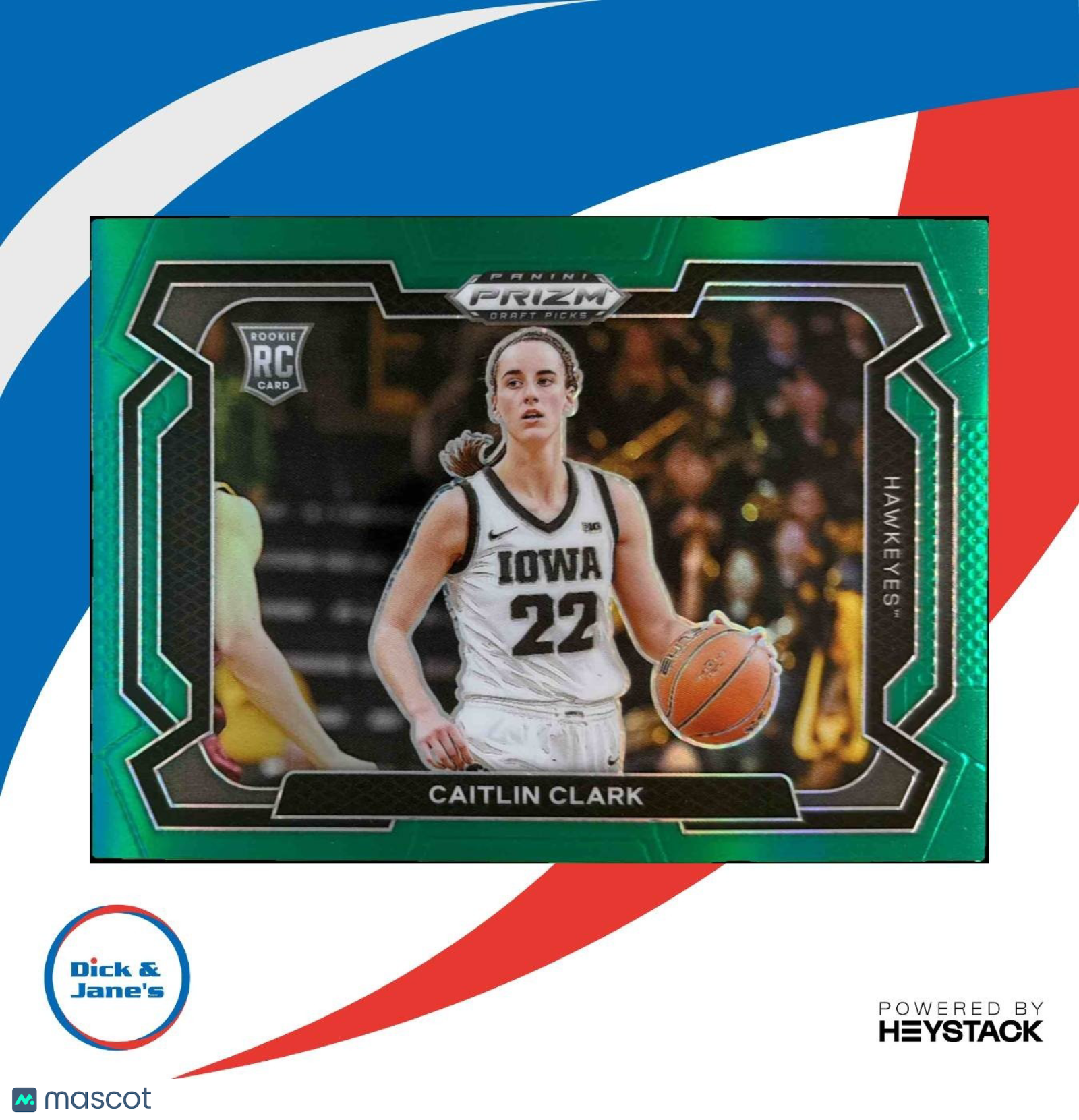 2024 Panini Prizm Draft Picks Collegiate Caitlin Clark True Green #57b RC VAR