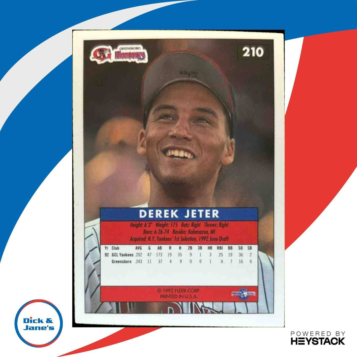 1992 Fleer Excel Derek Jeter #210