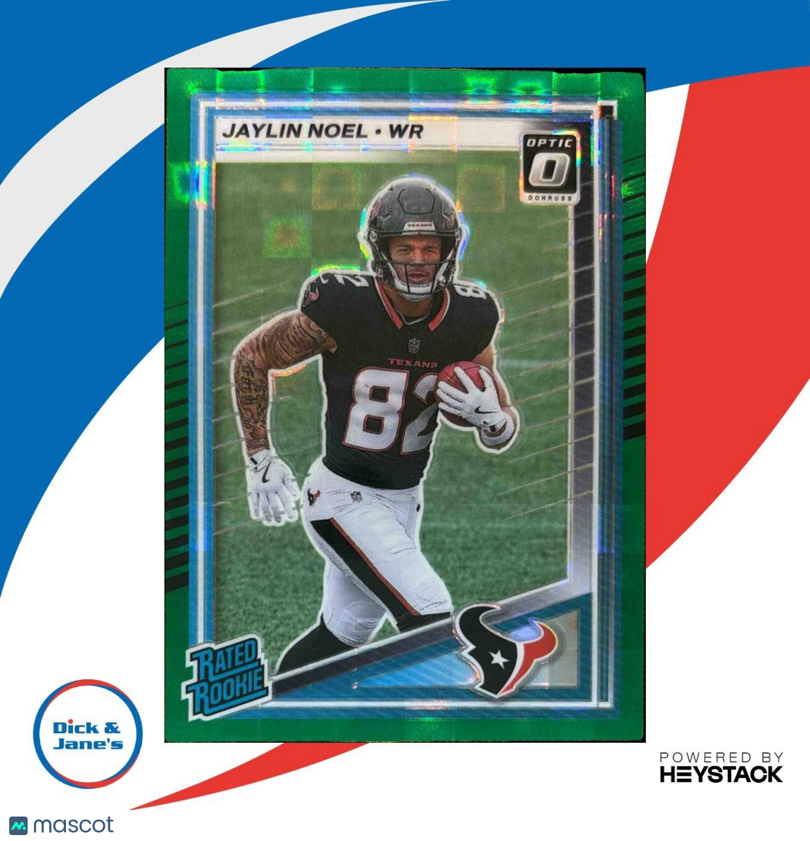 2025 Donruss Jaylin Noel Optic Preview Green Pandora /25 #324 RC Houston Texans