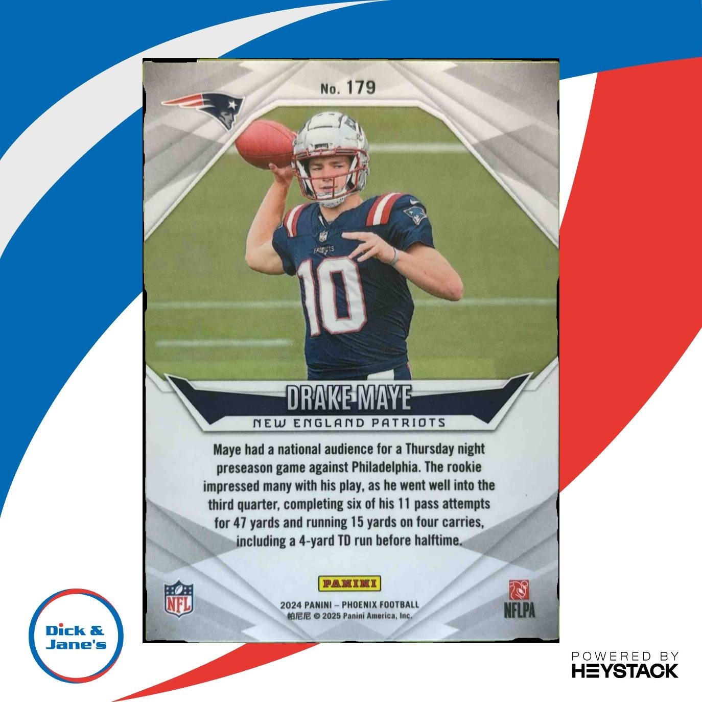 2024 Panini Phoenix Drake Maye Orange #179 RC New England Patriots