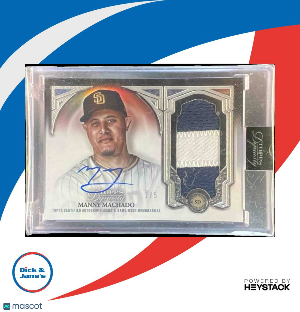 2023 Topps Dynasty Manny Machado Auto Patch Silver 2/5 #DAP-MM4 San Diego Padres