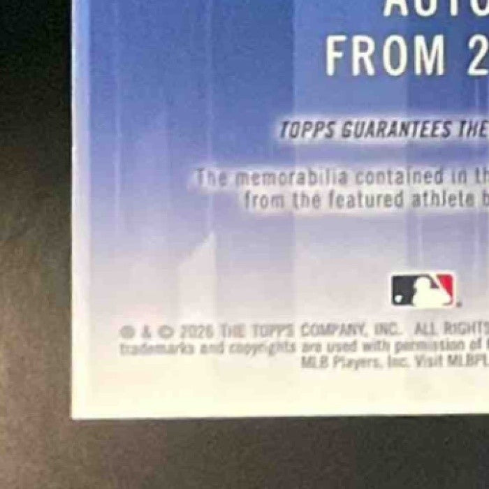 2026 Topps Jose Altuve City Connect Swatch Auto Relic 75/99 MEM Houston Astros
