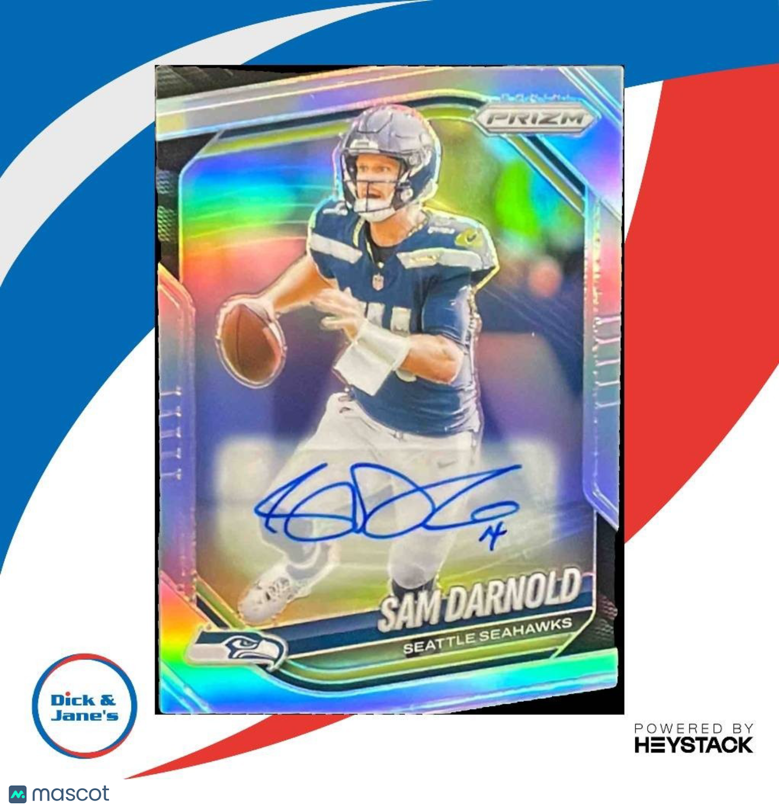 2025 Panini Prizm Sam Darnold Auto Silver #269 Seattle Seahawks Super Bowl Champ