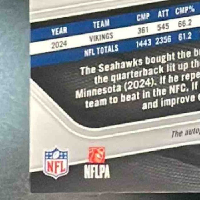 2025 Panini Prizm Sam Darnold Auto Silver #269 Seattle Seahawks Super Bowl Champ