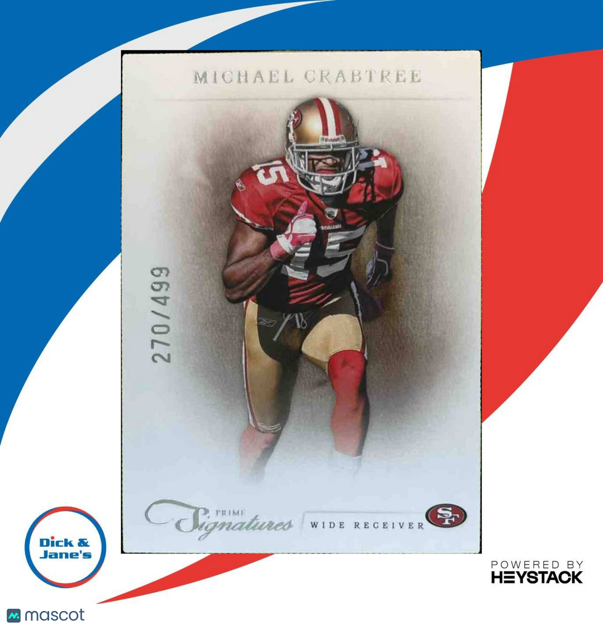 2011 Panini Prime Signatures Michael Crabtree /499 #124 San Francisco 49ers