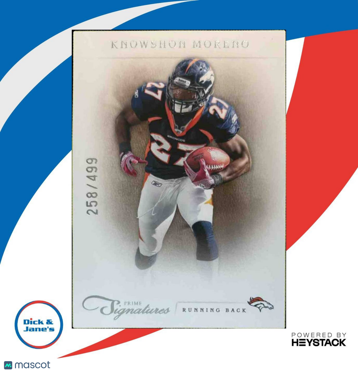 2011 Panini Prime Signatures Knowshon Moreno /499 #105 Denver Broncos