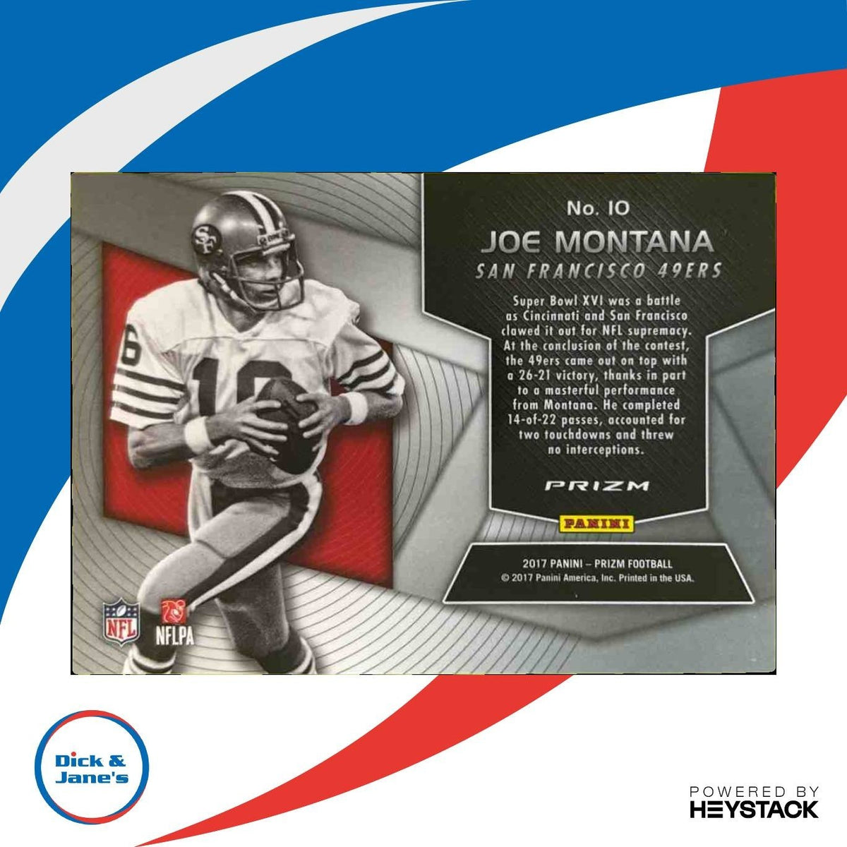 2017 Panini Prizm Joe Montana Super Bowl MVPs Refractor #10 San Francisco 49ers
