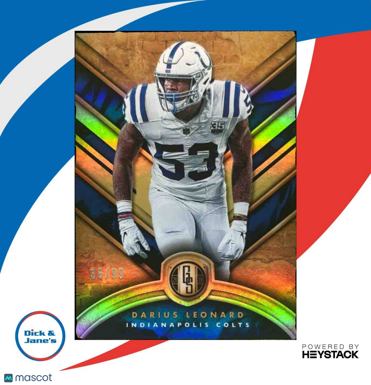 2019 Panini Gold Standard Darius Leonard 35/99 #57 Indianapolis Colts