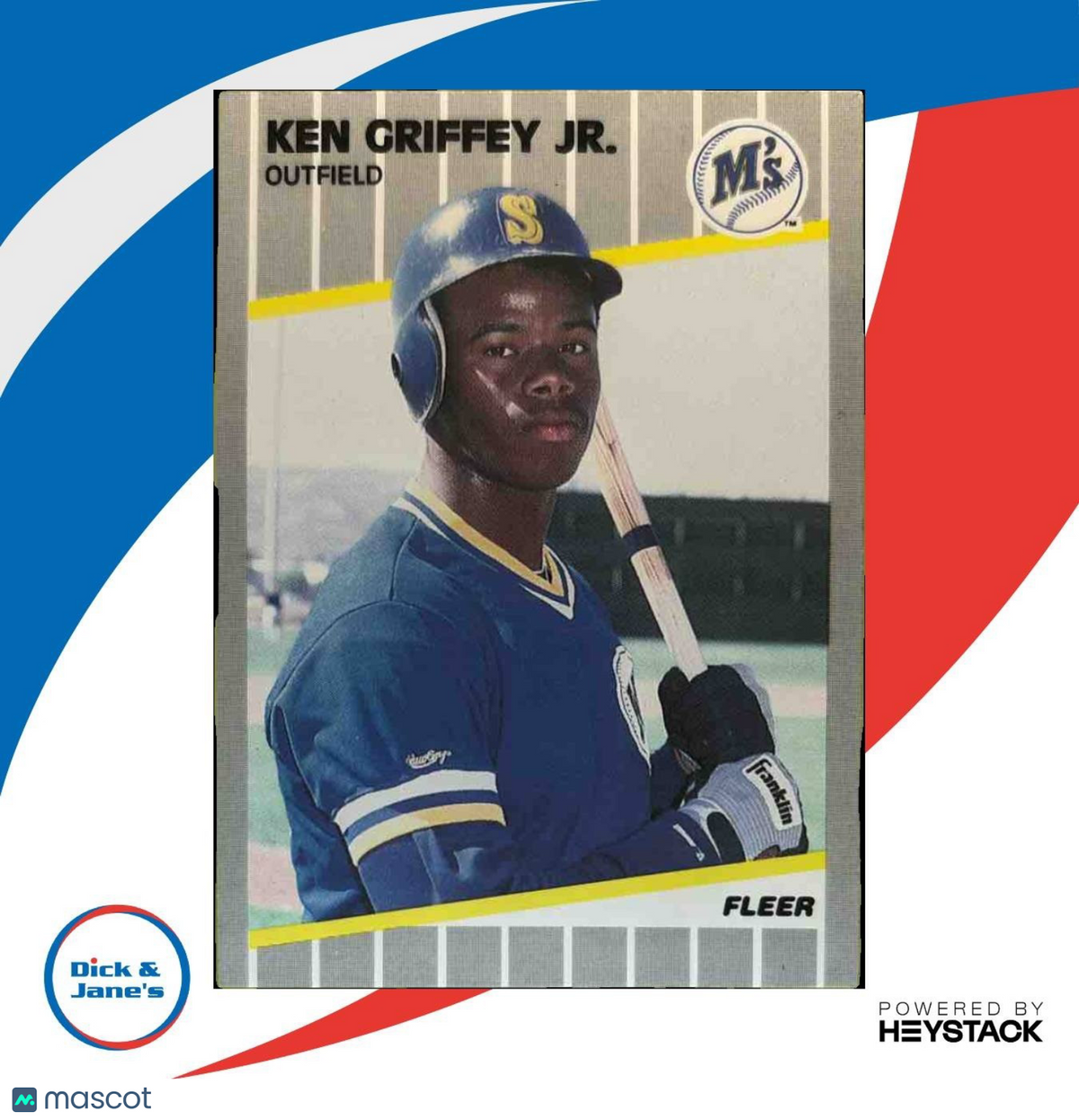 1989 Fleer Ken Griffey Jr. 548 RC Seattle Mariners