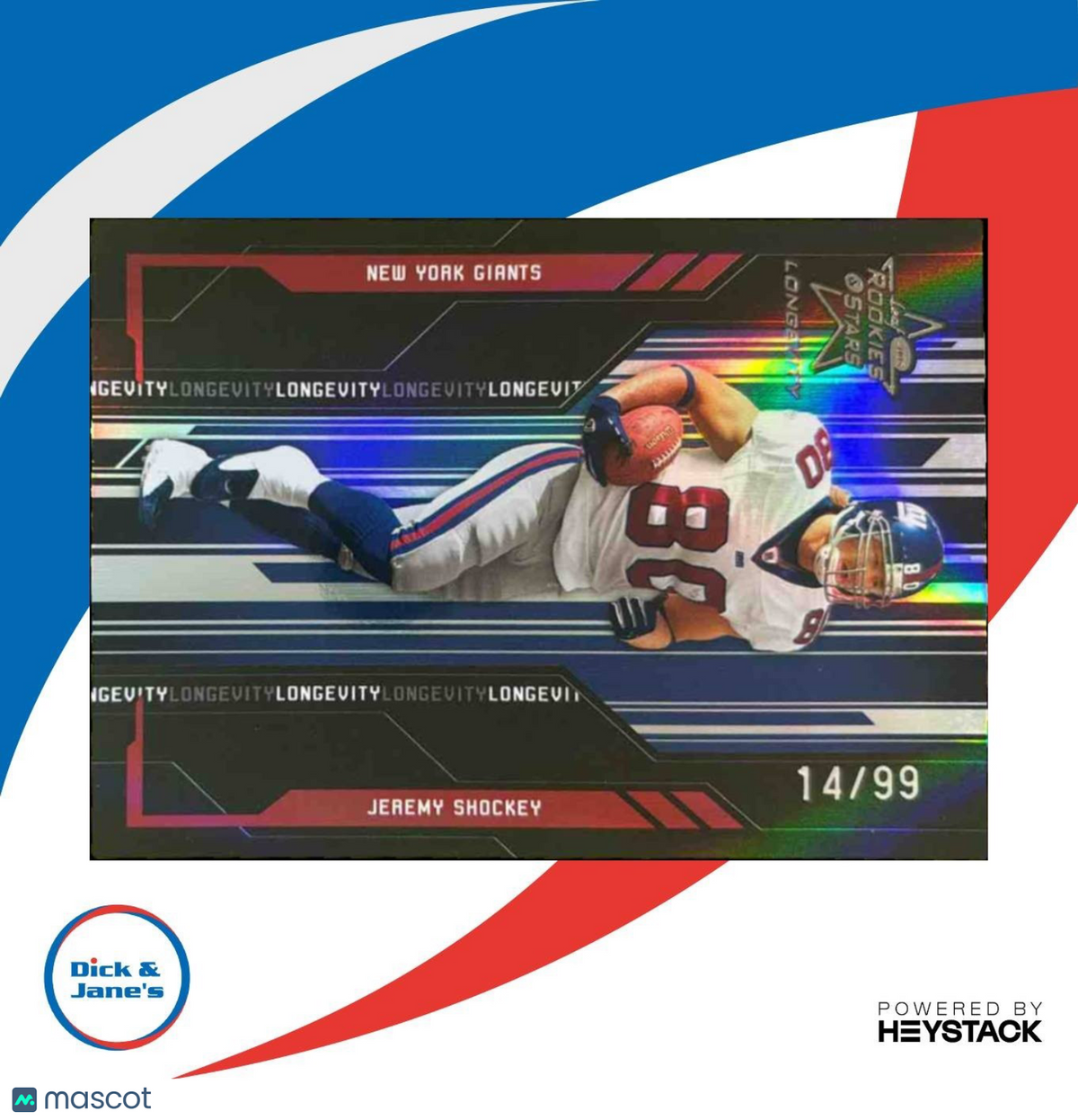 2005 Leaf Rookies & Stars Jeremy Shockey Emerald /150 #62 New York Giants