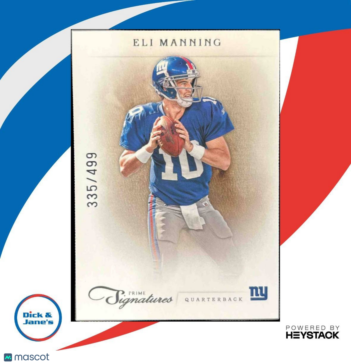 2011 Panini Prime Signatures Eli Manning Proof Red /99 #60 New York Giants