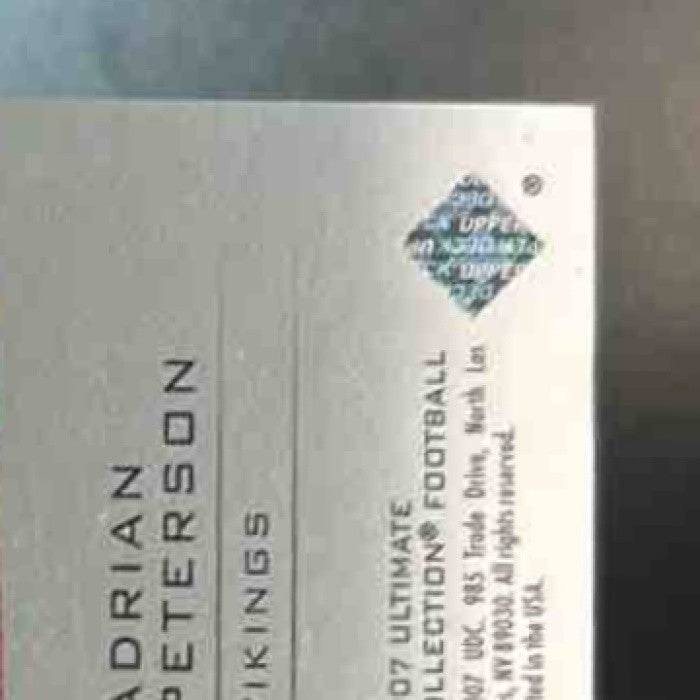 2007 Upper Deck Ultimate Collection Adrian Peterson Achievement Patches /99 RC