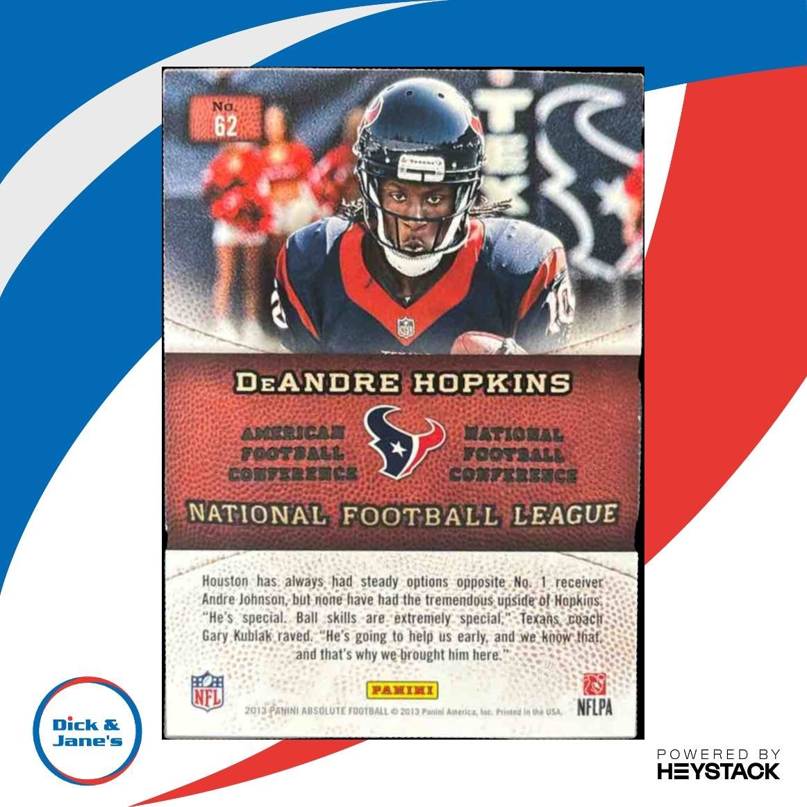 2013 Panini Absolute DeAndre Hopkins Hogg Heaven Boss /99 #62 RC Houston Texans