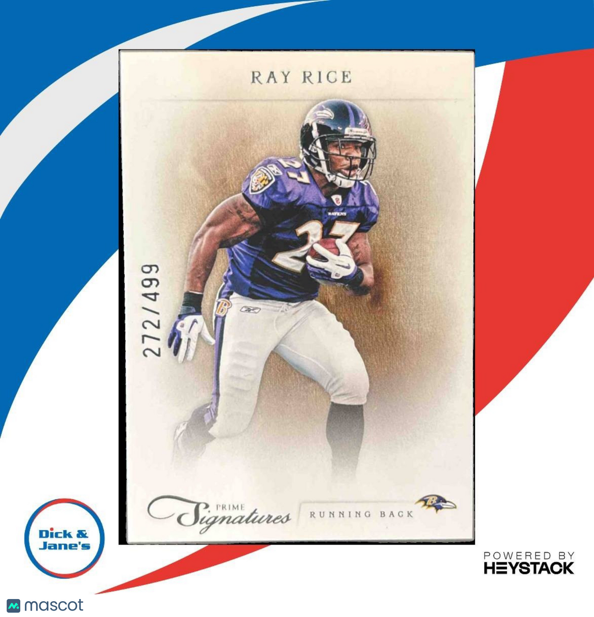 2011 Panini Prime Signatures Ray Rice /499 #142 Baltimore Ravens